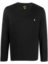 Polo Ralph Lauren Long Sleeve Crewneck T-shirt In Black