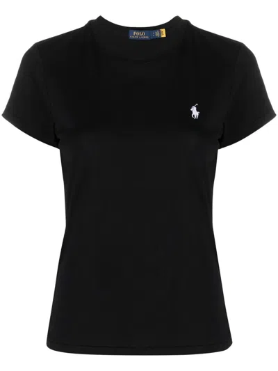 Polo Ralph Lauren Cotton T-shirt With Logo In Black