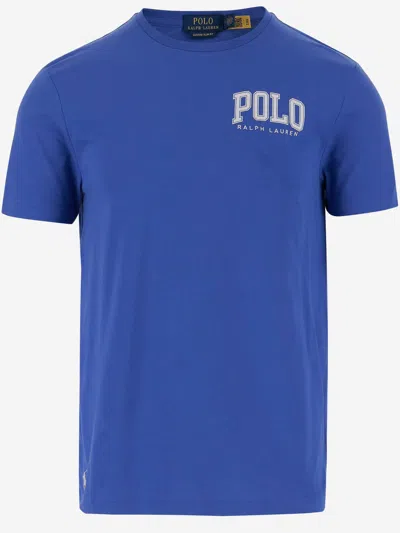 Polo Ralph Lauren Cotton T-shirt With Logo In Blue