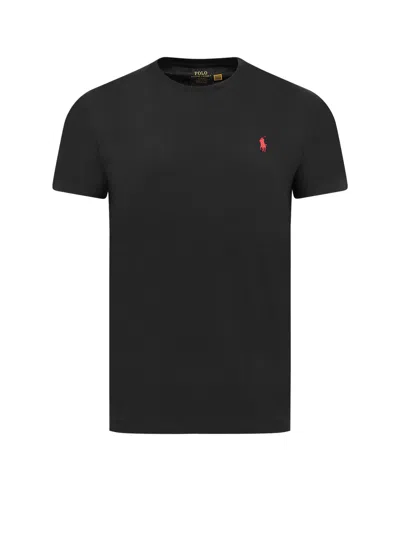 Polo Ralph Lauren Cotton T-shirt With Logo Embroidery In Black