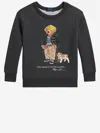 Polo Ralph Lauren Kids Polo Bear Crewneck Sweatshirt In Black