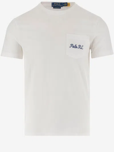 Polo Ralph Lauren Cotton T-shirt With Print And Logo In White Hrtg Icons Bear