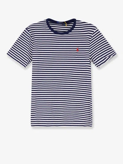 Polo Ralph Lauren Cotton T-shirt With Striped Motif In Gray