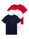 Polo Ralph Lauren Cotton T-shirts (set Of Three) In Blue