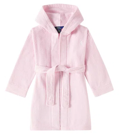 Polo Ralph Lauren Kids' Cotton Terry Bathrobe In Hint Of Pink