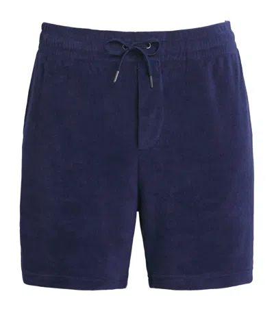 Polo Ralph Lauren Cotton Terry Polo Pony Shorts In Blue