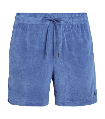 Polo Ralph Lauren Cotton Terry Polo Pony Shorts In Blue
