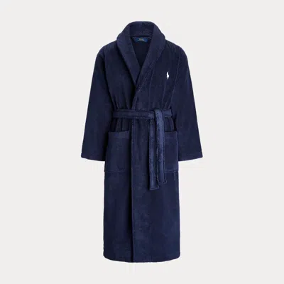 Polo Ralph Lauren Cotton Terry Dressing Gown In Blue