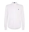 Polo Ralph Lauren Long-sleeve Button-up Shirt With Pointed Collar And Embroidered Logo In White