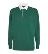 Polo Ralph Lauren 'rugby' Green Polo Shirt With Contrasting Collar And Pony Detail On The Front In Cotton Man In Green