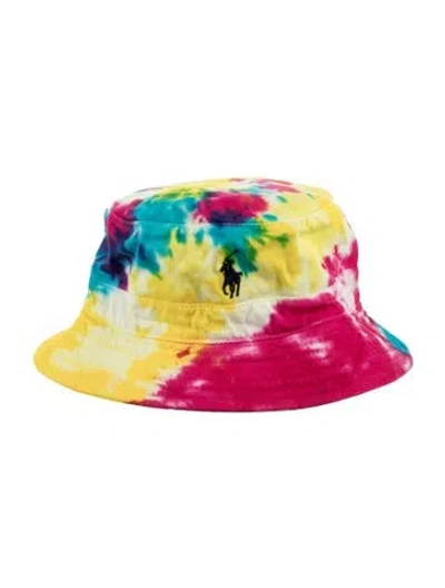 Pre-owned Polo Ralph Lauren Cotton Tie Dye Bucket Hat In Blue/white