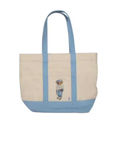 Polo Ralph Lauren Cotton Tote Bag In Brown