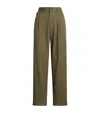 Polo Ralph Lauren Pleated Wide-leg Trousers In Green