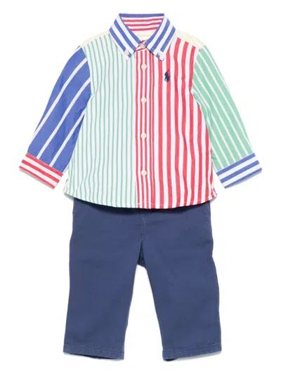 Polo Ralph Lauren Babies' Cotton Trouser Set In 蓝色