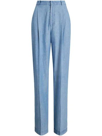 Polo Ralph Lauren Cotton Trousers In Blue