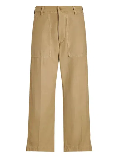 Polo Ralph Lauren Cotton Trousers In Gold
