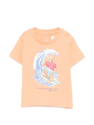 Polo Ralph Lauren Babies' Cotton T-shirt In Orange