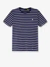 Polo Ralph Lauren Cotton Stripe Polo Pony Slim T-shirt In Blue