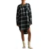 Polo Ralph Lauren Plaid Cotton Flannel Sleep Tunic In Evergreen Plaid 2