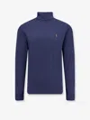 Polo Ralph Lauren Ribbed Cotton Turtleneck Sweater With Long Sleeves In Blue