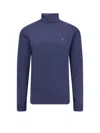 Polo Ralph Lauren Ribbed Cotton Turtleneck Sweater With Long Sleeves In Blue