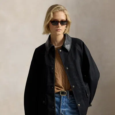 Polo Ralph Lauren Cotton Twill Balloon Barn Jacket In Polo Black