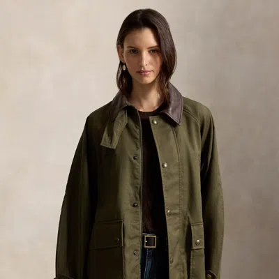Polo Ralph Lauren Cotton Twill Barn Jacket In Basic Olive In Green