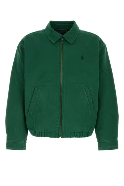 Polo Ralph Lauren Cotton Twill Bomber Jacket In Green