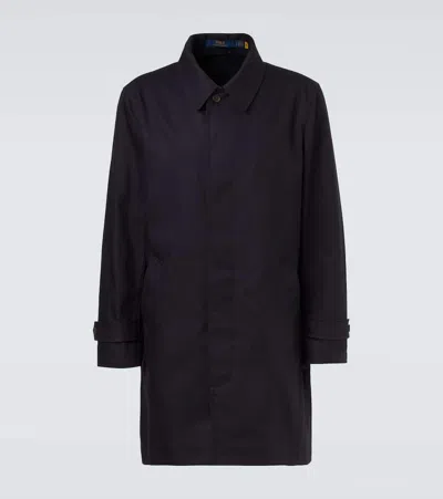 Polo Ralph Lauren Cotton Twill Car Coat In Black