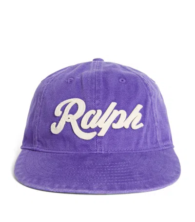 Polo Ralph Lauren Cotton Twill Felt Logo Baseball Cap In Purple