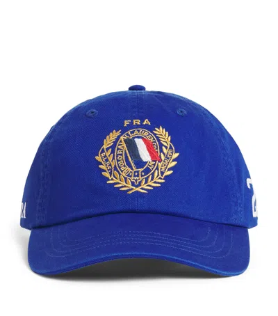 Polo Ralph Lauren Cotton Twill France Crest Baseball Cap In Blue