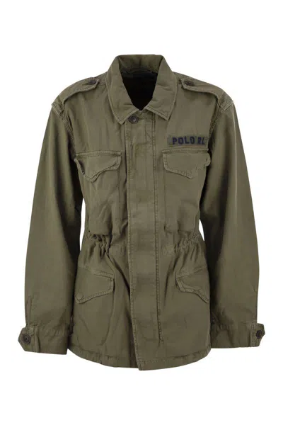 Polo Ralph Lauren Cotton Twill Military Jacket In Green