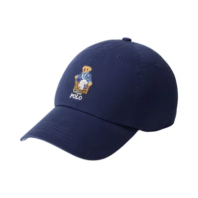 Pre-owned Polo Ralph Lauren Cotton Twill Novelty Newport Bear Sport Cap 'newport Navy' | Blue | Men's Size One