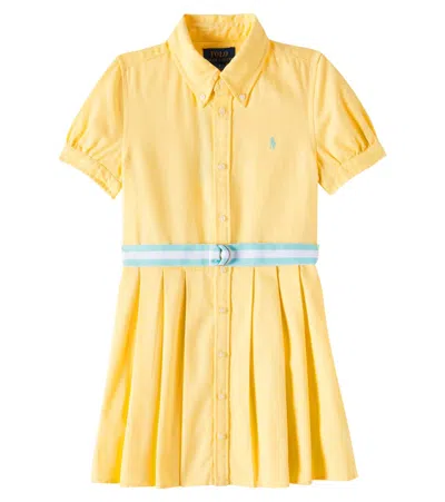 Polo Ralph Lauren Kids' Cotton Twill Polo Dress In Yellow