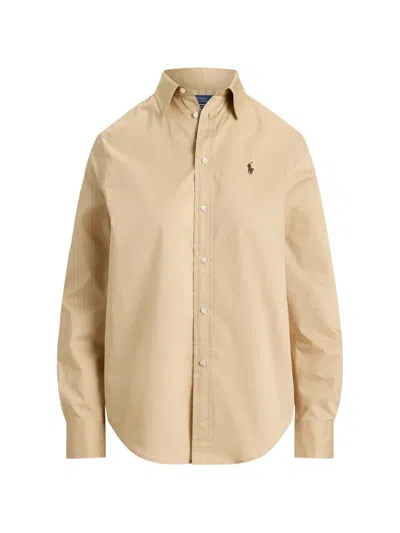 Polo Ralph Lauren Cotton Twill Shirt In Neutral