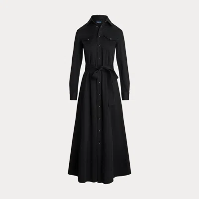 Polo Ralph Lauren Cotton Twill Shirtdress In Black