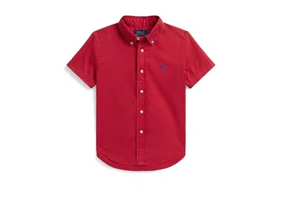 Polo Ralph Lauren Cotton Twill Short Sleeve Shirt (toddler/little Kid) Boy's Workout Sunrise Red : 3t Toddler