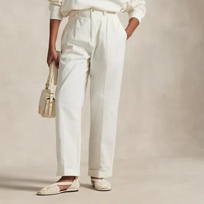 Polo Ralph Lauren Cotton Twill Straight-leg Pant In Deckwash White