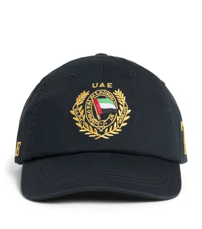 Polo Ralph Lauren Cotton Twill Uae Crest Baseball Cap In Black