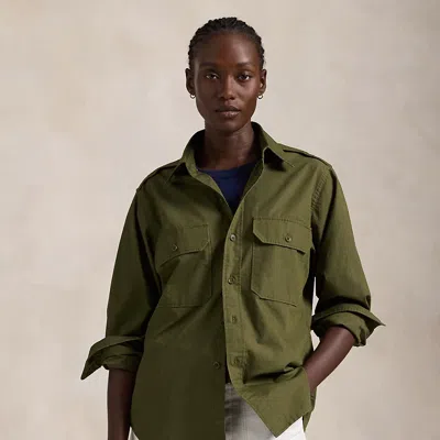 Polo Ralph Lauren Cotton Twill Workshirt In Canopy Olive