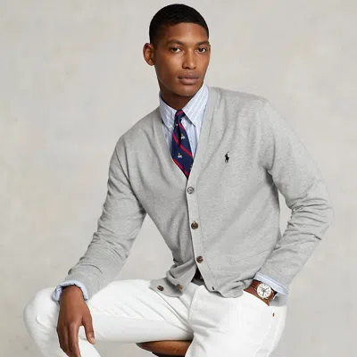 Polo Ralph Lauren Cotton V-neck Cardigan In Grey