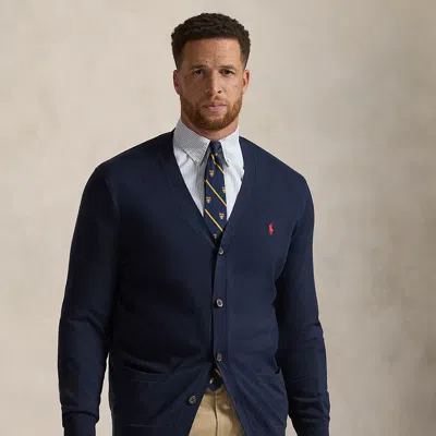 Polo Ralph Lauren Cotton V-neck Cardigan In Hunter Navy