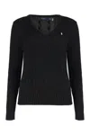 Polo Ralph Lauren Cable-knit Wool-cashmere V-neck Sweater