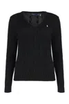Polo Ralph Lauren Cable-knit Wool-cashmere V-neck Sweater