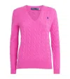 Polo Ralph Lauren Cotton V-neck Sweater In Black