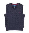 Polo Ralph Lauren Cable-knit Cotton Sweater Vest In Blue