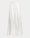 Polo Ralph Lauren Cotton-viscose Satin Wide-leg Pants In White