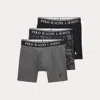 Polo Ralph Lauren Cotton Wicking Boxer Brief 3-pack In Charcoal Scenic Black