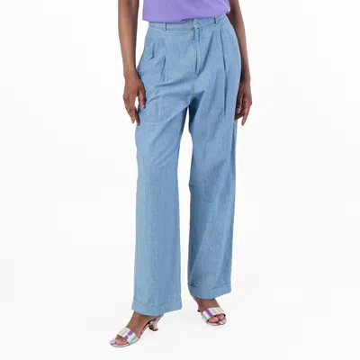 Polo Ralph Lauren Cotton Wide-leg Trousers In Blue