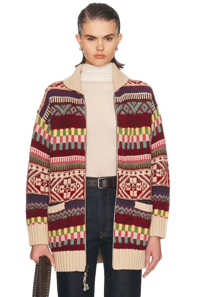 Polo Ralph Lauren Cotton Wool Cardigan In Multi